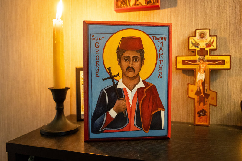 St. George New Martyr | Mounted Handmade Icon | Jennie Lyra Collection Icons