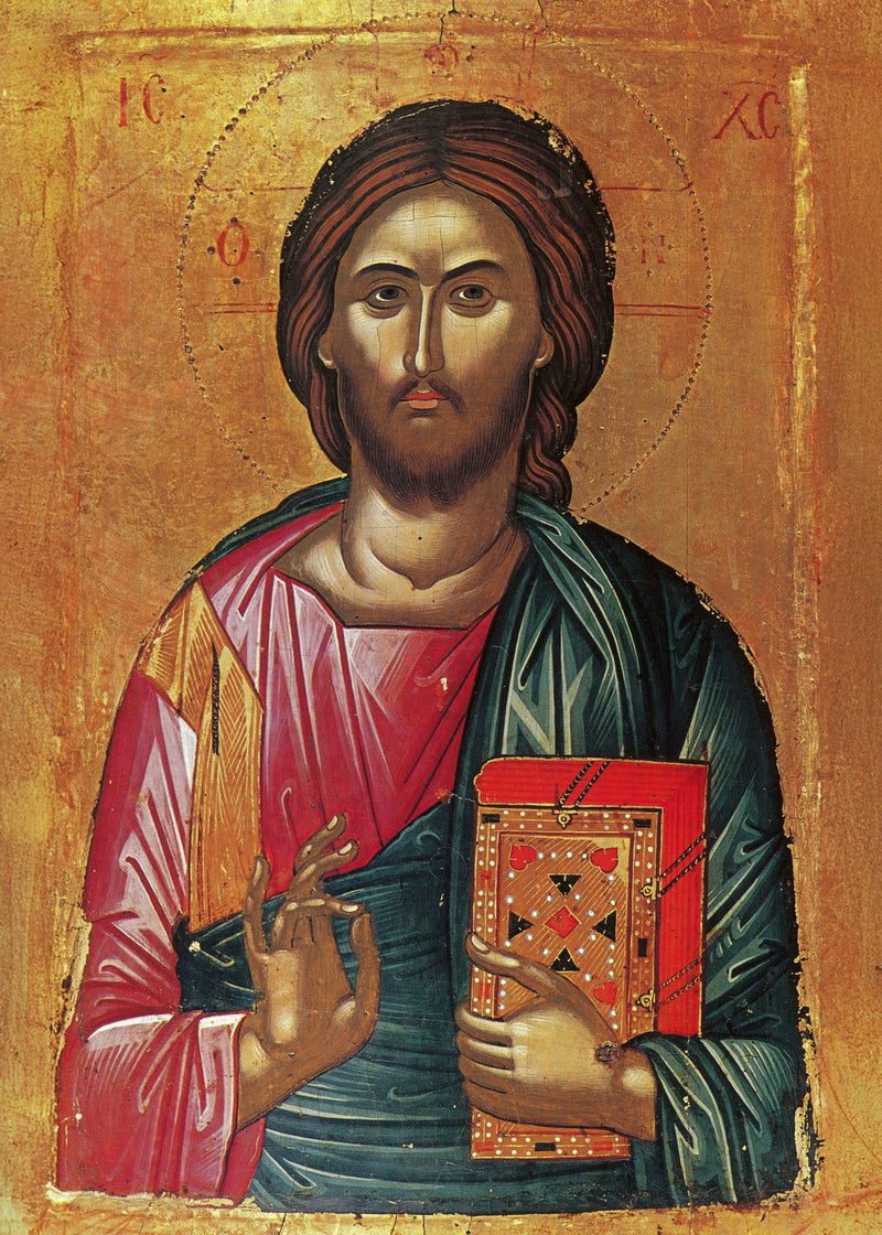 Christ Pantocrator Theophan the Cretan | Mounted Handmade Icon