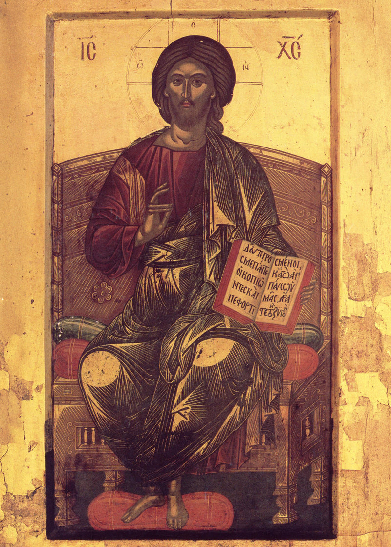 Christ Enthroned from Athos | Mounted Handmade Icon