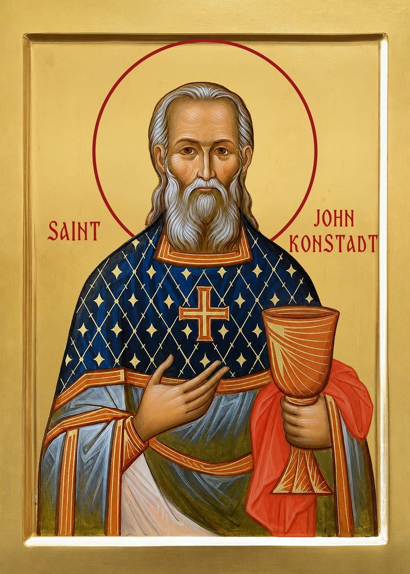 Mounted Handmade Icon | Saint John of Kronstadt