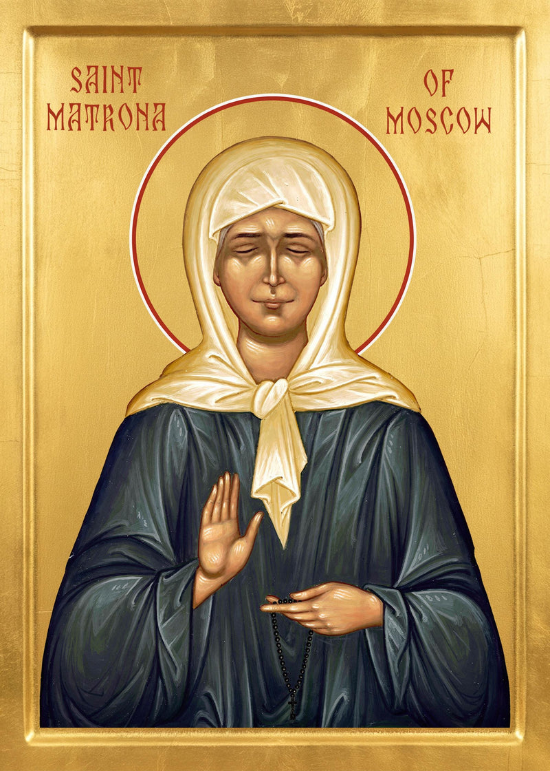 Mounted Handmade Icon | St. Matrona of Moscow