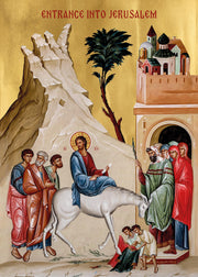 Mounted Handmade Icon | Entrance into Jerusalem | Palm Sunday