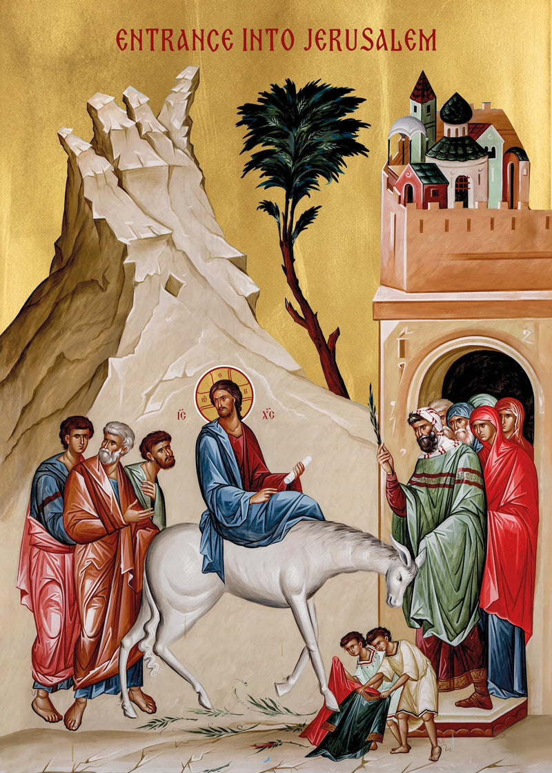 Mounted Handmade Icon | Entrance into Jerusalem | Palm Sunday
