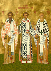 Mounted Handmade Icon | Three Holy Hierarchs — image 2
