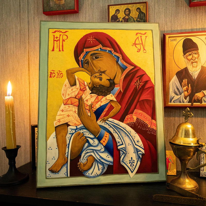 Hand-Painted Icon | Theotokos Icon | Jennie Lyra Collection