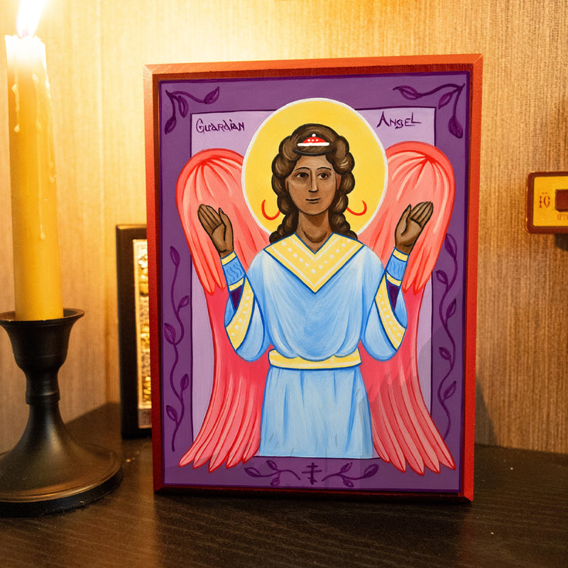 Guardian Angel | Mounted Handmade Icon | Jennie Lyra Collection Icons