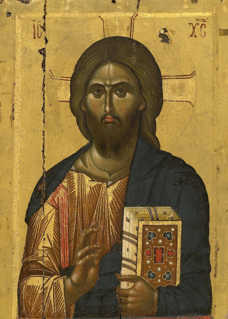 Christ Pantocrator Orthodox Icon | Mounted Handmade Icon | Vatopedi Monastery