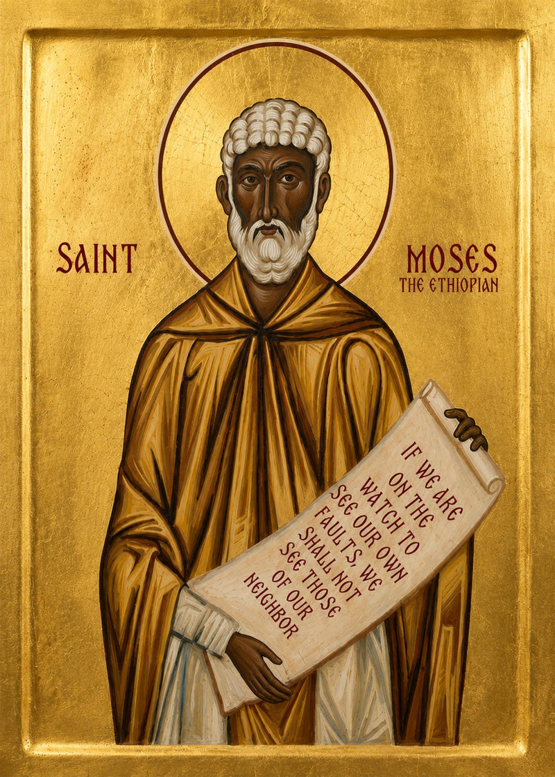 Mounted Handmade Icon | St. Moses the Ethiopian