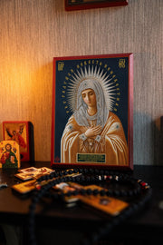 Mounted Handmade Icon | Theotokos | Joy of Joys | Virgin of Tenderness — image 3